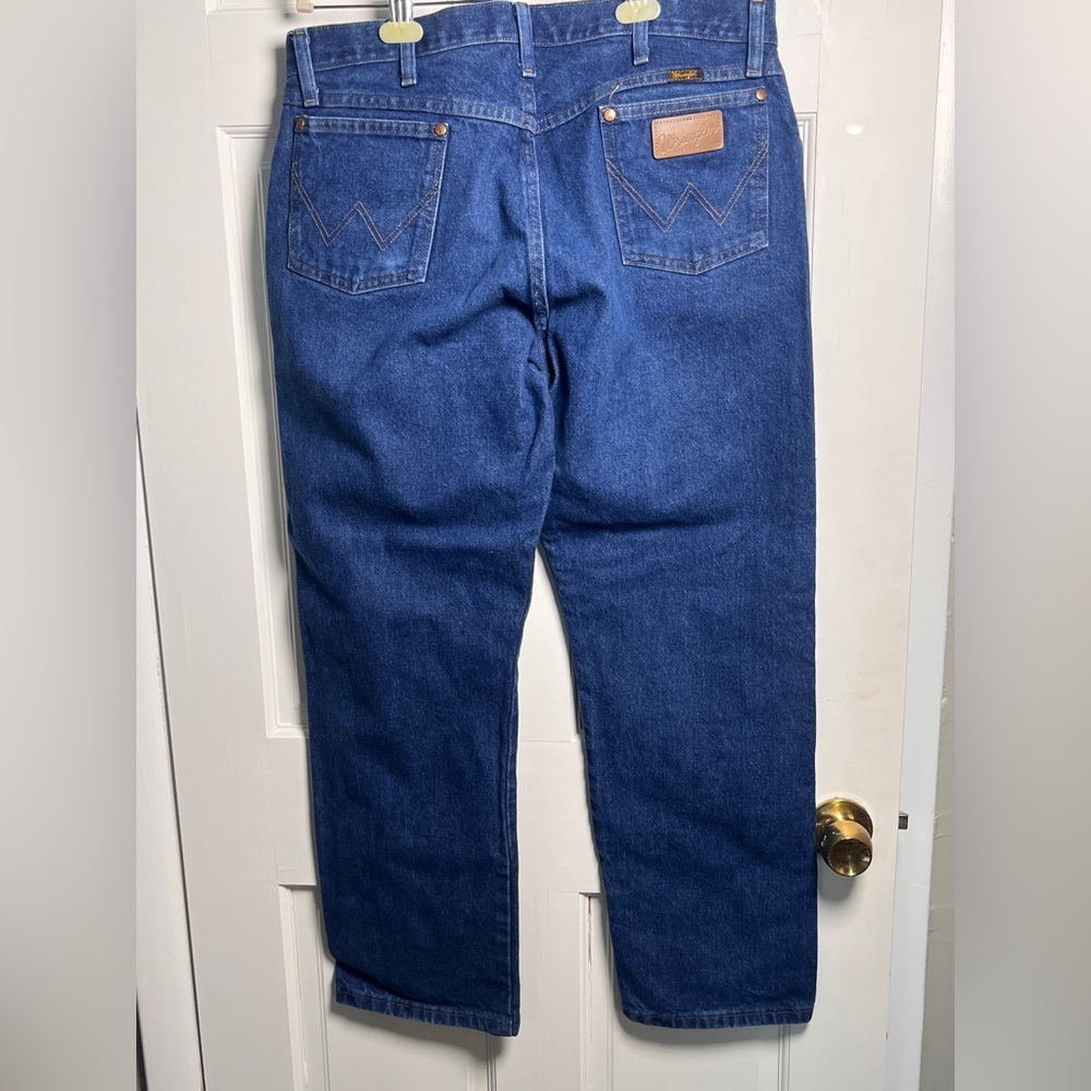 Wrangler 13MWZ Cowboy Cut Original Fit Jeans Dark Indigo 36x30 Made Mexico - Picture 3 of 7